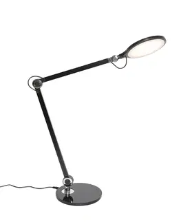 Stolni lampy Designová stolní lampa černá včetně LED s dotykovou a indukční nabíječkou - Don
