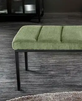 Lavice do jídelny LuxD Designová lavice Bailey 80 cm zelený manšestr