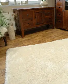 Koberce a koberečky Dywany Lusczow Kusový koberec LOVE SHAGGY krémový, velikost 80x150