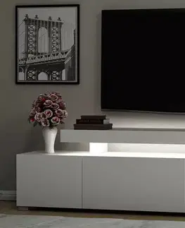 TV stolky Sofahouse Designový TV stolek Calissa 192 cm bílý