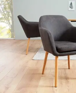 Luxusní jídelní židle Estila Designová retro židle Dagean šedá