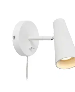 Nástěnná svítidla Markslöjd Nástěnná bodovka Crest kov bílá kolébkový vypínač