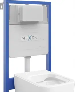 Záchody MEXEN/S WC předstěnová instalační sada Fenix Slim s mísou WC Margo,  bílá 6103342XX00