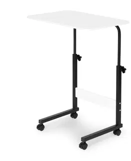 Jídelní stoly MODERNHOME Stolek na laptop s kolečky Kanap bílo-černý