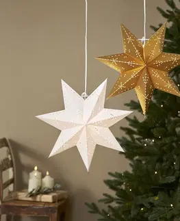 Vánoční světelná hvězda STAR TRADING Papírová hvězda Classic s paticí E14, bílá
