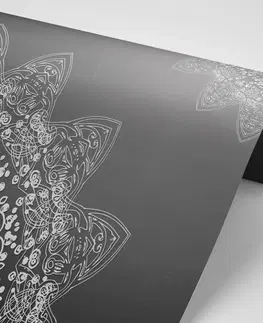 Samolepící tapety Samolepící tapeta moderní prvky Mandaly v černobílém