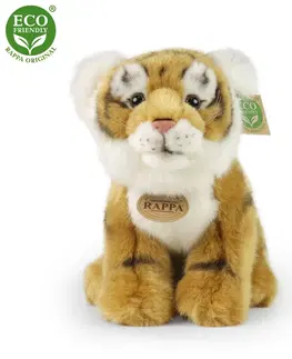 Hračky RAPPA - Plyšový tygr hnědý sedící 25 cm ECO-FRIENDLY