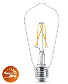 Stmívatelné LED žárovky Philips Philips Warmglow E27 LED žárovka Rustika 5,9W čirá