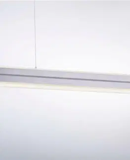 LED lustry a závěsná svítidla PAUL NEUHAUS LED závěsné svítidlo, barva ocel, stmívač, lineární design, CCT, nastavitelná výška 2700-5000K