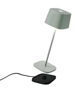 Venkovní osvětlení terasy Zafferano Zafferano Ofelia 3K dobíjecí stolní lampa IP65 šalvějová