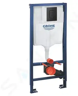 Záchody GROHE Solido Předstěnový instalační set pro závěsné WC, výška 1,20 m, ovládací tlačítko Even, phantom black 38811KF0