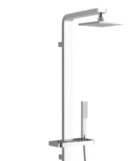 Sprchy a sprchové panely AQUALINE SIGA sprchový sloup k napojení na baterii, hlavová, ruční sprcha, hliník SL650