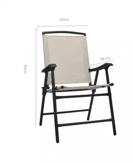 Zahradní křesla a židle Skládací zahradní židle 2 ks Dekorhome Šedá