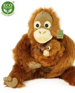 Hračky RAPPA - Plyšový orangutan s mládětem 28 cm ECO-FRIENDLY