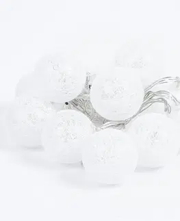 Vánoční dekorace Světelný řetěz La Balle bílá, pr. 4 cm