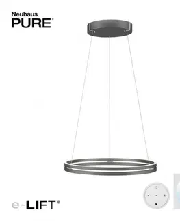 LED lustry a závěsná svítidla PAUL NEUHAUS LED závěsné svítidlo PURE-E-LOOP šedá elektrické 2700-5000K PN 2551-15