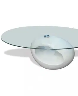 Konferenční stolky Konferenční stolek lamino / sklo Dekorhome Černá lesk