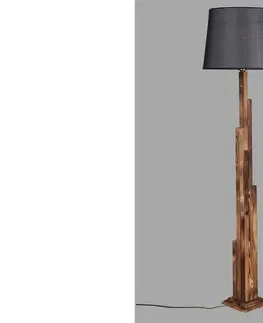 Svítidla Sofahouse 28830 Designová stojanová lampa Naime 165 cm hnědá / černá