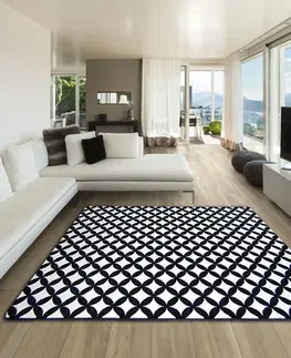 Koberce a koberečky Dywany Lusczow Kusový koberec SKETCH CALLUM bílý / černý - diamant, velikost 120x170