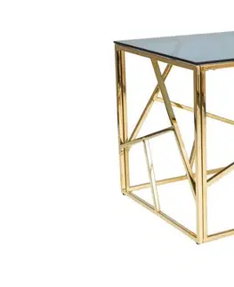 Konferenční stolky Expedo Konferenční stolek KAPPA 2, 55x55x55, sklo/zlatá