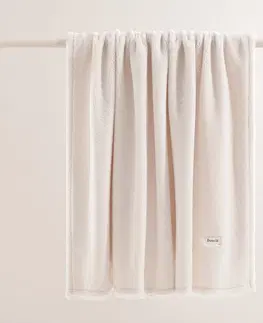 Plyšové deky Měkká krémová přikrývka Boucle 130 x 170 cm