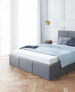 Postele FDM Čalouněná manželská postel FRESIA | 140 x 200 cm Barva: Modrá