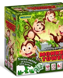 Hračky společenské hry WADER - Opičí věž - rodinná hra