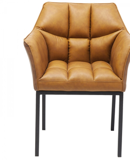 Jídelní židle KARE Design Kožená čalouněná židle s područkami Thinktank