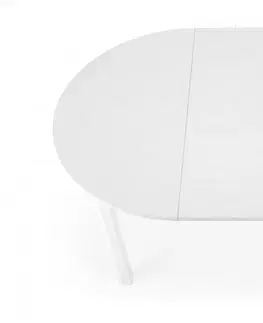 Jídelní stoly HALMAR Kulatý rozkládací jídelní stůl Rigo bílý