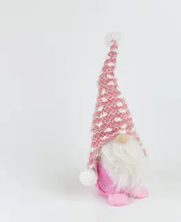 Vánoční dekorace Vánoční textilní skřítek Pinky, 23 cm