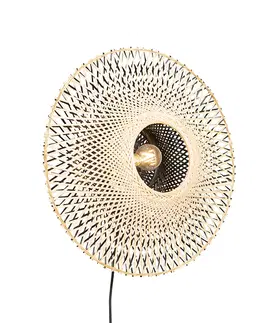 Nastenna svitidla Orientální nástěnná lampa ratanová 50 cm se zástrčkou - Rina