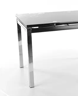 Jídelní stoly Kasvo GIDO 17 stůl jídelní 110(170)x74 (S) Deska šedá skleněná  / nohy chromované