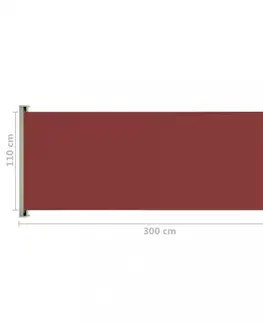 Markýzy Zatahovací boční markýza 117x300 cm Dekorhome Červená