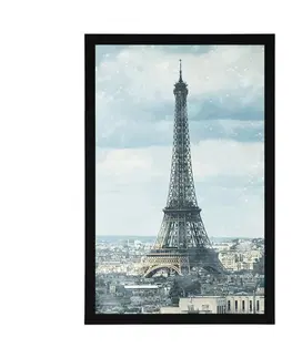 Města Plakát zimní Paříž