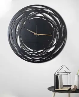 Hodiny Hanah Home Nástěnné hodiny Lines 70 cm černé