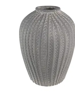 Dekorativní vázy Šedá cementová dekorativní váza L - Ø 21*28 cm Clayre & Eef 6TE0485L