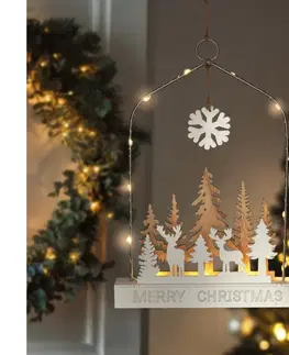 Vánoční dekorace   1V249 - LED Vánoční dekorace LED/2xAA les s jeleny 