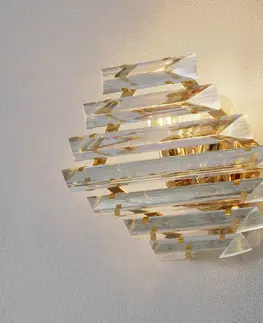 Nástěnná svítidla Novaresi Zlaté křišťálové nástěnné světlo Losanghe