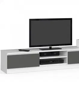 TV stolky Ak furniture TV stolek Ronon 160 cm bílý/grafit šedý