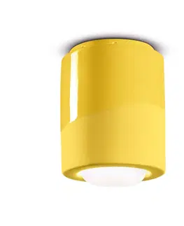 Bodová světla Ferroluce Stropní svítidlo PI, válcové, Ø 12,5 cm žluté