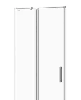 Sprchové kouty CERSANIT Kyvné dveře s pevným polem MODUO 80x195, levé, čiré sklo S162-003