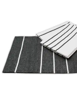 Utěrky Trade Concept Kuchyňská utěrka z egyptské bavlny Černé pruhy, 50 x 70 cm, sada 3 ks