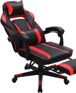 Kancelářské židle SONGMICS Herní židle Savege červeno-černá