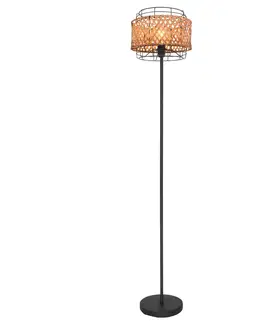 Stojací lampy Globo Stojací lampa Gina s bambusovým stínidlem