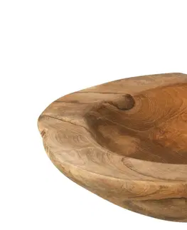 Mísy a misky Servírovací mísa v přírodním tvaru z teakového dřeva Igor - 27*26*7 cm J-Line by Jolipa 10880
