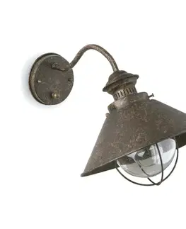 Rustikální venkovní nástěnná svítidla FARO NÁUTICA nástěnná lampa, rezavá, 260diam 1L