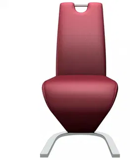 Židle Jídelní židle 2 ks umělá kůže / chrom Dekorhome Modrá