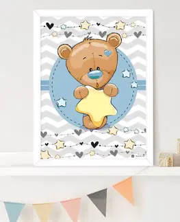 Obrazy do dětského pokoje Obraz rozkošného medvídka s hvězdou
