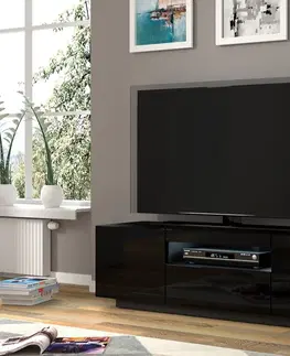 TV stolky ARTBm TV stolek AURA 150 | černý lesk