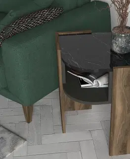Stolky do obývacího pokoje Kalune Design Odkládací stolek Marbel hnědý
